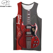 2021. aasta suvi, mehed, muusikariistad, 3D-kitarr, kõikjal prinditud vabaaja varrukateta T-särk, Unisex, paakitopsid Drop shipping BXD22