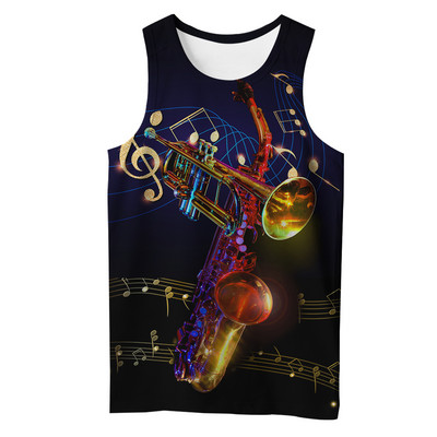 2021. aasta suvi, mehed, muusikariistad, 3D-kitarr, kõikjal prinditud vabaaja varrukateta T-särk, Unisex, paakitopsid Drop shipping BXD22