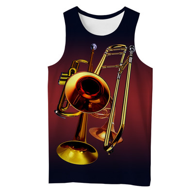 2021. aasta suvi, mehed, muusikariistad, 3D-kitarr, kõikjal prinditud vabaaja varrukateta T-särk, Unisex, paakitopsid Drop shipping BXD22