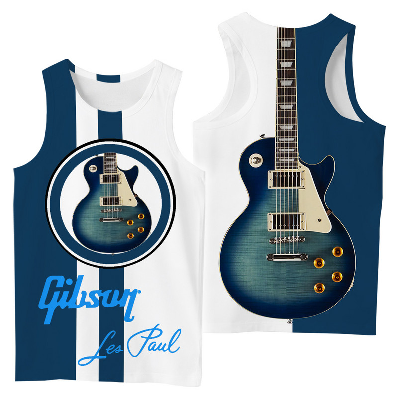 2021. aasta suvi, mehed, muusikariistad, 3D-kitarr, kõikjal prinditud vabaaja varrukateta T-särk, Unisex, paakitopsid Drop shipping BXD22