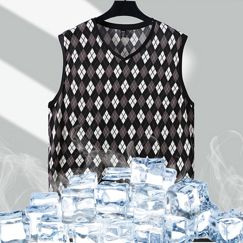 Καρό γιλέκα ανδρικά καλοκαιρινά φανελάκια Plus Size 10XL 11XL Χαλαρά γιλέκα με λαιμόκοψη ανδρική μόδα Καρό φανελάκι καλοκαιρινά μπλουζάκια μεγάλο μέγεθος 11XL