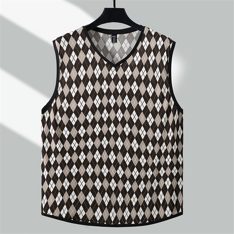 Καρό γιλέκα ανδρικά καλοκαιρινά φανελάκια Plus Size 10XL 11XL Χαλαρά γιλέκα με λαιμόκοψη ανδρική μόδα Καρό φανελάκι καλοκαιρινά μπλουζάκια μεγάλο μέγεθος 11XL