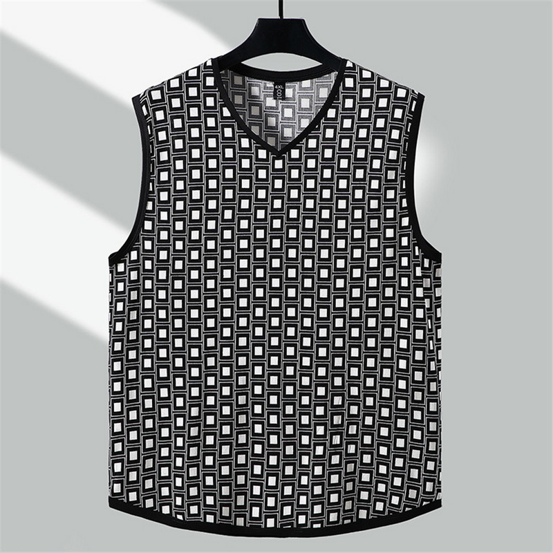 Καρό γιλέκα ανδρικά καλοκαιρινά φανελάκια Plus Size 10XL 11XL Χαλαρά γιλέκα με λαιμόκοψη ανδρική μόδα Καρό φανελάκι καλοκαιρινά μπλουζάκια μεγάλο μέγεθος 11XL