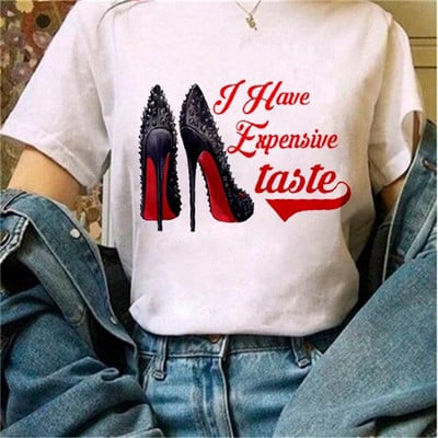 Μόδα φαρδιά καλοκαιρινά μπλουζάκια ψηλοτάκουνα λουλουδάτο γραφικό μπλουζάκι για γυναίκες Μοντάλ μπλουζάκια με κοντό μανίκι με στρογγυλή λαιμόκοψη