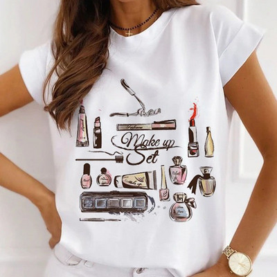 Μοντάλ μακιγιάζ γραφικό μπλουζάκι μόδας Καλοκαιρινό καθημερινό γυναικείο μπλουζάκι Sunflower Streetwear κοντομάνικο μπλουζάκι