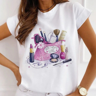 Μοντάλ μακιγιάζ γραφικό μπλουζάκι μόδας Καλοκαιρινό καθημερινό γυναικείο μπλουζάκι Sunflower Streetwear κοντομάνικο μπλουζάκι