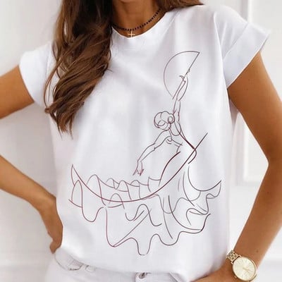 Μοντάλ μακιγιάζ γραφικό μπλουζάκι μόδας Καλοκαιρινό καθημερινό γυναικείο μπλουζάκι Sunflower Streetwear κοντομάνικο μπλουζάκι