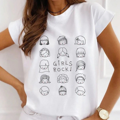 Μοντάλ μακιγιάζ γραφικό μπλουζάκι μόδας Καλοκαιρινό καθημερινό γυναικείο μπλουζάκι Sunflower Streetwear κοντομάνικο μπλουζάκι