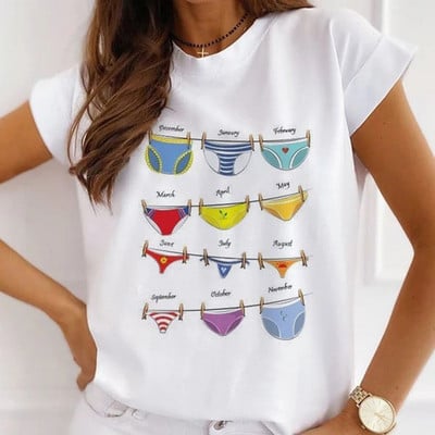 Μοντάλ μακιγιάζ γραφικό μπλουζάκι μόδας Καλοκαιρινό καθημερινό γυναικείο μπλουζάκι Sunflower Streetwear κοντομάνικο μπλουζάκι