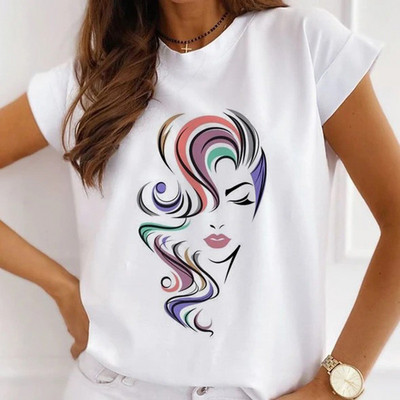 Μοντάλ μακιγιάζ γραφικό μπλουζάκι μόδας Καλοκαιρινό καθημερινό γυναικείο μπλουζάκι Sunflower Streetwear κοντομάνικο μπλουζάκι