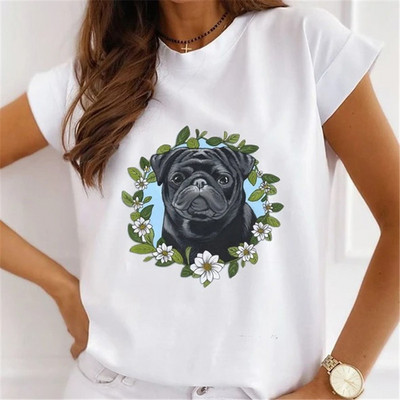 Ljetna ženska majica s okruglim izrezom, široka, udobna majica s kratkim rukavima, lijepa djevojka, majice s printom cvijeća i leptira