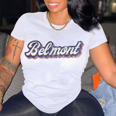 Modes burtu rožu sirds grafisks T-krekls sievietēm balts brīvs vasaras topi Modāls apaļa kakla ar īsām piedurknēm T-krekli