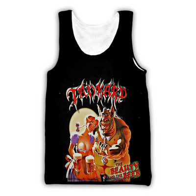 Νέα μόδα Γυναικείες/Ανδρικές 3D μπλούζες Tankard Band Μπλούζες με φανελάκι Harajuku Καλοκαιρινό εσώρουχο πουκάμισα Streetwear