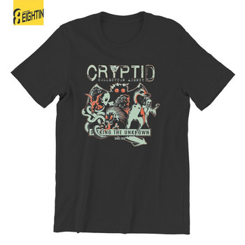 Cryptid Collections Mothman Cartoon T-shirt Ανδρικό βαμβακερό Vintage T-shirt με στρογγυλή λαιμόκοψη Εκτύπωση ρούχων με κοντομάνικα