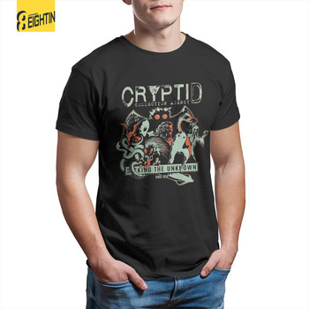 Cryptid Collections Mothman Cartoon T-shirt Ανδρικό βαμβακερό Vintage T-shirt με στρογγυλή λαιμόκοψη Εκτύπωση ρούχων με κοντομάνικα