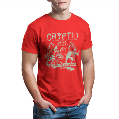 Cryptid Collections Mothman Cartoon T-shirt Ανδρικό βαμβακερό Vintage T-shirt με στρογγυλή λαιμόκοψη Εκτύπωση ρούχων με κοντομάνικα