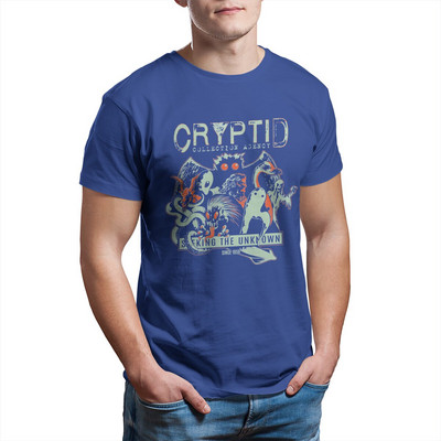 Cryptid Collections Mothman Cartoon T-shirt Ανδρικό βαμβακερό Vintage T-shirt με στρογγυλή λαιμόκοψη Εκτύπωση ρούχων με κοντομάνικα