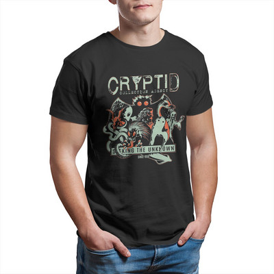 Cryptid Collections Mothman Cartoon T-shirt Ανδρικό βαμβακερό Vintage T-shirt με στρογγυλή λαιμόκοψη Εκτύπωση ρούχων με κοντομάνικα