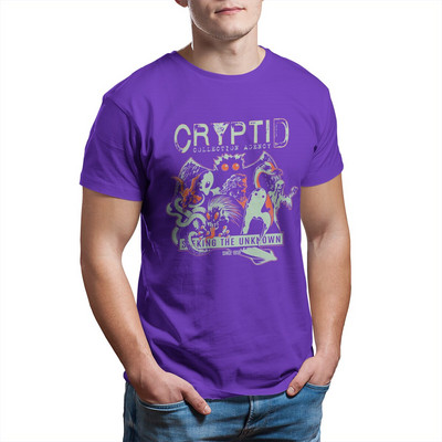 Cryptid Collections Mothman Cartoon T-shirt Ανδρικό βαμβακερό Vintage T-shirt με στρογγυλή λαιμόκοψη Εκτύπωση ρούχων με κοντομάνικα