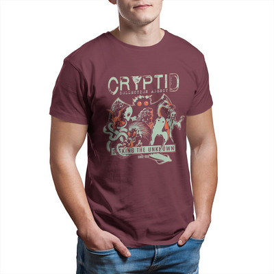 Cryptid Collections Mothman Cartoon T-shirt Ανδρικό βαμβακερό Vintage T-shirt με στρογγυλή λαιμόκοψη Εκτύπωση ρούχων με κοντομάνικα