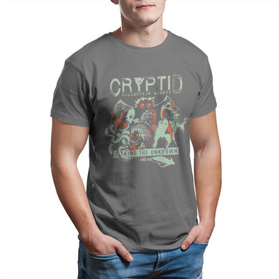 Cryptid Collections Mothman Cartoon T-shirt Ανδρικό βαμβακερό Vintage T-shirt με στρογγυλή λαιμόκοψη Εκτύπωση ρούχων με κοντομάνικα