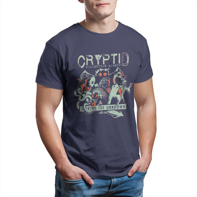 Cryptid Collections Mothman Cartoon T-shirt Ανδρικό βαμβακερό Vintage T-shirt με στρογγυλή λαιμόκοψη Εκτύπωση ρούχων με κοντομάνικα