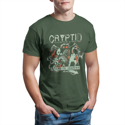 Cryptid Collections Mothman Cartoon T-shirt Ανδρικό βαμβακερό Vintage T-shirt με στρογγυλή λαιμόκοψη Εκτύπωση ρούχων με κοντομάνικα