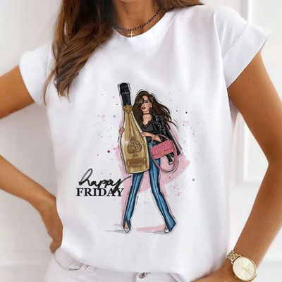 Sieviešu brīvi vasaras topi augstpapēžu kurpes ar ziedu pāri Balonu grafiski krekli Sieviešu T-krekli ar īsām piedurknēm ar modālu O kakla izgriezumu