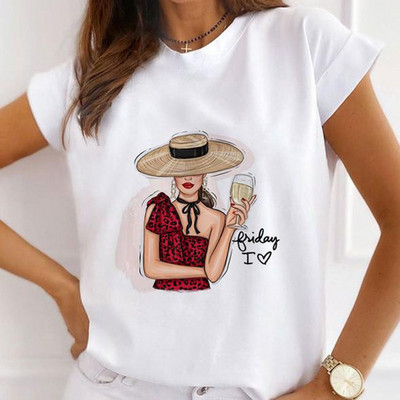 Sieviešu tauriņš ar ziedu apdruku Harajuku vasaras Tkrekli Ikdienas Tkrekls ar apaļu kaklu ar īsām piedurknēm Sieviešu T-krekls Drop Ship