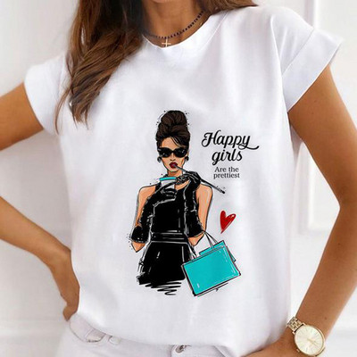 Sieviešu tauriņš ar ziedu apdruku Harajuku vasaras Tkrekli Ikdienas Tkrekls ar apaļu kaklu ar īsām piedurknēm Sieviešu T-krekls Drop Ship