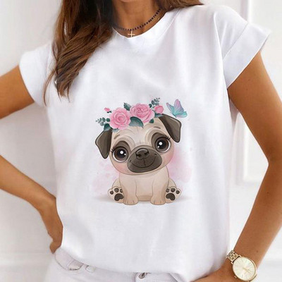 Sieviešu tauriņš ar ziedu apdruku Harajuku vasaras Tkrekli Ikdienas Tkrekls ar apaļu kaklu ar īsām piedurknēm Sieviešu T-krekls Drop Ship