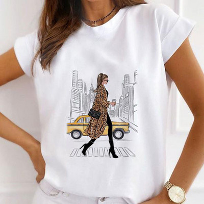 Sieviešu tauriņš ar ziedu apdruku Harajuku vasaras Tkrekli Ikdienas Tkrekls ar apaļu kaklu ar īsām piedurknēm Sieviešu T-krekls Drop Ship