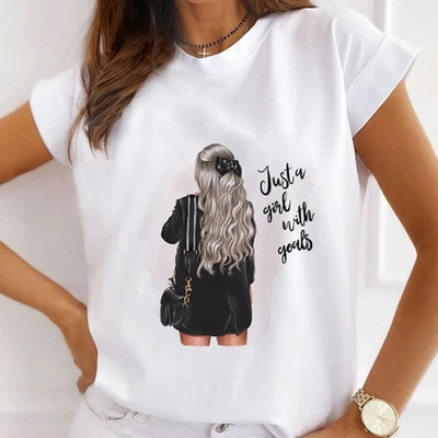 Szexi ajkak magas sarkú nyomott pólók nőknek Új nyári grafikai pólók Vicces ingek Női pólók Bő nyakú Harajuku felsők