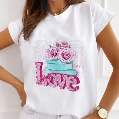 Szexi ajkak magas sarkú nyomott pólók nőknek Új nyári grafikai pólók Vicces ingek Női pólók Bő nyakú Harajuku felsők