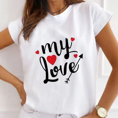 Szexi ajkak magas sarkú nyomott pólók nőknek Új nyári grafikai pólók Vicces ingek Női pólók Bő nyakú Harajuku felsők