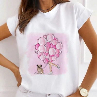 Szexi ajkak magas sarkú nyomott pólók nőknek Új nyári grafikai pólók Vicces ingek Női pólók Bő nyakú Harajuku felsők