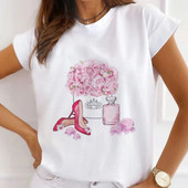 Μοντέρνο βερνίκι νυχιών ψηλοτάκουνα μπλουζάκια με στάμπες Γυναικεία καλοκαιρινά γραφικά μπλουζάκια αστεία πουκάμισα γυναικεία μπλουζάκια Loose crew λαιμόκοψη Harajuku τοπ