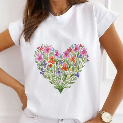 Μοντέρνο βερνίκι νυχιών ψηλοτάκουνα μπλουζάκια με στάμπες Γυναικεία καλοκαιρινά γραφικά μπλουζάκια αστεία πουκάμισα γυναικεία μπλουζάκια Loose crew λαιμόκοψη Harajuku τοπ