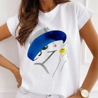 Μοντέρνο βερνίκι νυχιών ψηλοτάκουνα μπλουζάκια με στάμπες Γυναικεία καλοκαιρινά γραφικά μπλουζάκια αστεία πουκάμισα γυναικεία μπλουζάκια Loose crew λαιμόκοψη Harajuku τοπ