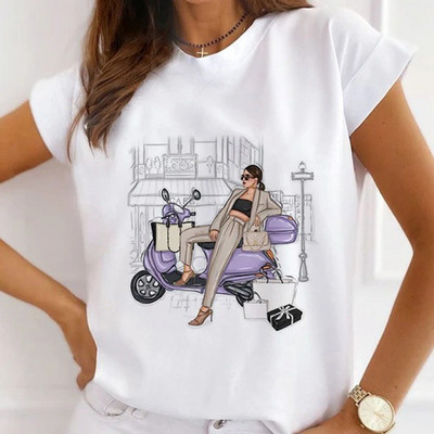 Μοντέρνο βερνίκι νυχιών ψηλοτάκουνα μπλουζάκια με στάμπες Γυναικεία καλοκαιρινά γραφικά μπλουζάκια αστεία πουκάμισα γυναικεία μπλουζάκια Loose crew λαιμόκοψη Harajuku τοπ