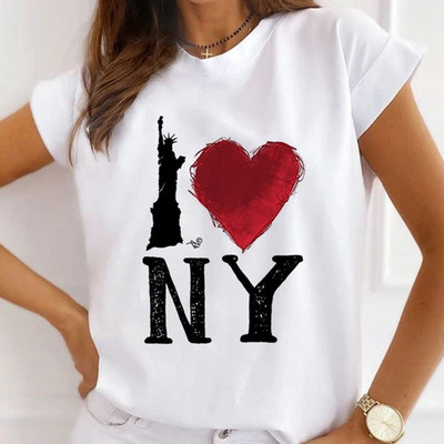 Μοντέρνο βερνίκι νυχιών ψηλοτάκουνα μπλουζάκια με στάμπες Γυναικεία καλοκαιρινά γραφικά μπλουζάκια αστεία πουκάμισα γυναικεία μπλουζάκια Loose crew λαιμόκοψη Harajuku τοπ