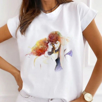 Μοντέρνο βερνίκι νυχιών ψηλοτάκουνα μπλουζάκια με στάμπες Γυναικεία καλοκαιρινά γραφικά μπλουζάκια αστεία πουκάμισα γυναικεία μπλουζάκια Loose crew λαιμόκοψη Harajuku τοπ