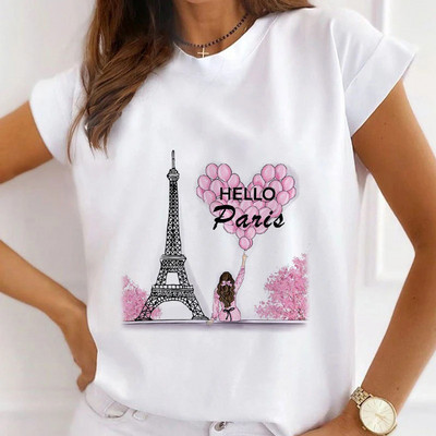 Μοντέρνο βερνίκι νυχιών ψηλοτάκουνα μπλουζάκια με στάμπες Γυναικεία καλοκαιρινά γραφικά μπλουζάκια αστεία πουκάμισα γυναικεία μπλουζάκια Loose crew λαιμόκοψη Harajuku τοπ