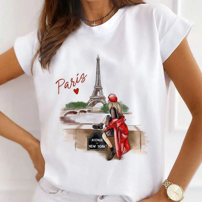 Μοντέρνο βερνίκι νυχιών ψηλοτάκουνα μπλουζάκια με στάμπες Γυναικεία καλοκαιρινά γραφικά μπλουζάκια αστεία πουκάμισα γυναικεία μπλουζάκια Loose crew λαιμόκοψη Harajuku τοπ