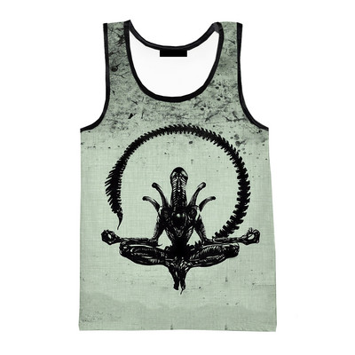 Vasaras citplanētiešu 3D drukas topi Modes pavasara Harajuku Streetwear Lielizmēra topi bez piedurknēm Krekli Vīriešu apģērbi