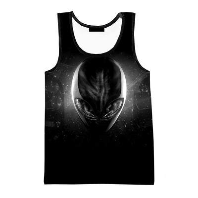 Vasaras citplanētiešu 3D drukas topi Modes pavasara Harajuku Streetwear Lielizmēra topi bez piedurknēm Krekli Vīriešu apģērbi