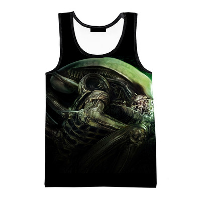 Vasaras citplanētiešu 3D drukas topi Modes pavasara Harajuku Streetwear Lielizmēra topi bez piedurknēm Krekli Vīriešu apģērbi