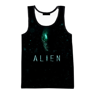 Vasaras citplanētiešu 3D drukas topi Modes pavasara Harajuku Streetwear Lielizmēra topi bez piedurknēm Krekli Vīriešu apģērbi