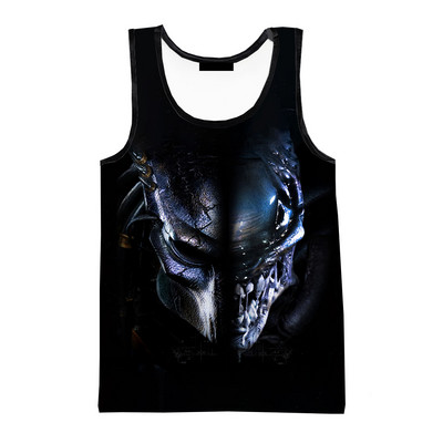 Vasaras citplanētiešu 3D drukas topi Modes pavasara Harajuku Streetwear Lielizmēra topi bez piedurknēm Krekli Vīriešu apģērbi