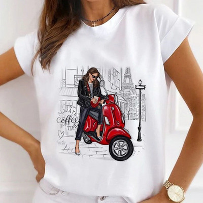 Μόδα καλοκαιρινά μπλουζάκια μπλουζάκι για γυναικεία μπλουζάκια καρτούν Γοργόνα με καρδιά ψηλοτάκουνα γραφικά γυναικεία μπλουζάκια γυναικεία μπλουζάκια